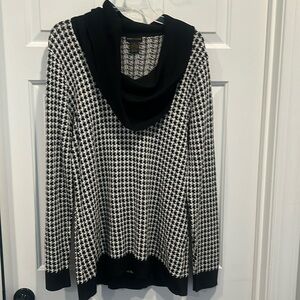 Black and white houndstooth sweater